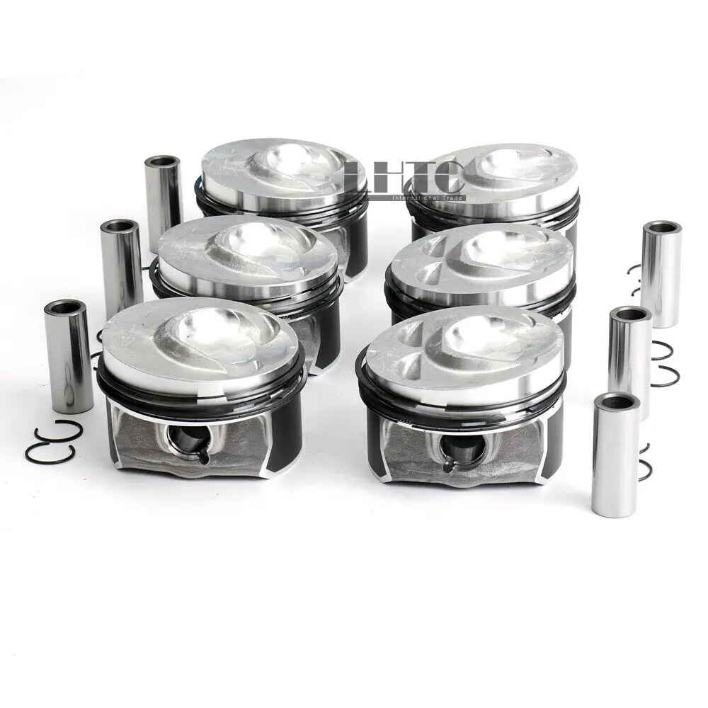 6x Made By MAHLE Φ89mm Pistons Rings Φ20mm Pin Wrist For Porsche Cayenne 3.6 AUDI Q7 VW Touareg Passat CC Phaeton 3.6L FSI VR6