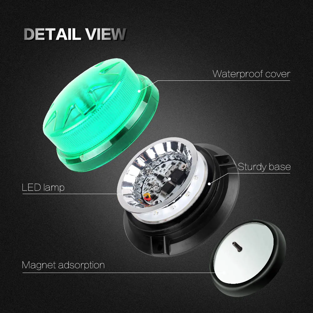 Warning Rotating Emergency Lamp Magnetic Beacon Lantern Lights Indicator Strobe Light 9-28V Truck Red Flashing Lighthouse Green