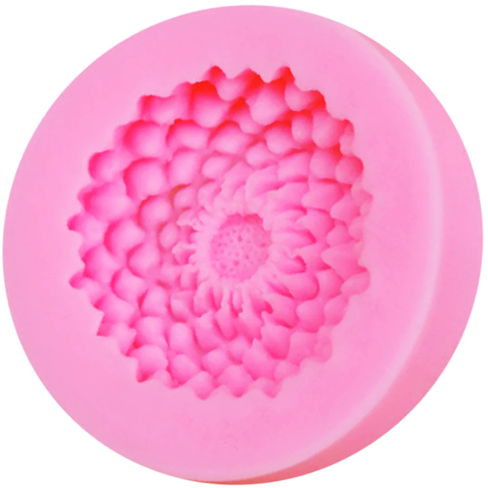 M227 Chrysanthemum Flower Daisy Candle Moulds Soap Mold Kitchen-Baking Resin Silicone Form Home Decoration 3D DIY Clay Craft Wax