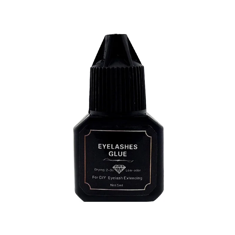 Colle de greffage de faux-cils magnétiques circulaires, lot de 5ml, à séchage rapide et longue durée, faux-cils noirs profonds imperméables