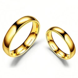4mm 6mm Stainless Steel Couple Rings for Women Man Gold Silver Color Ring for Lovers Wedding Retro Jewelry for Gift WC006