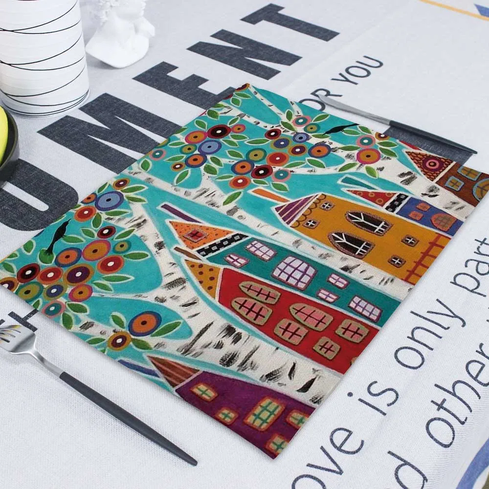 Fashion Table Napkins 42*32Cm Polyester Coasters For Glass Dish Mat Flower Girl American Placemats Dining Table Mat Under Hot