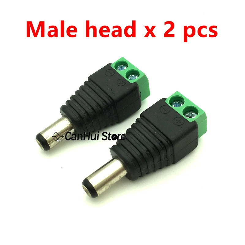 2PCS Cctv-kameras 2,1mm x 5,5mm Weiblich Männlich DC Power stecker Adapter DC Power Buchse Stecker Stecker buchse