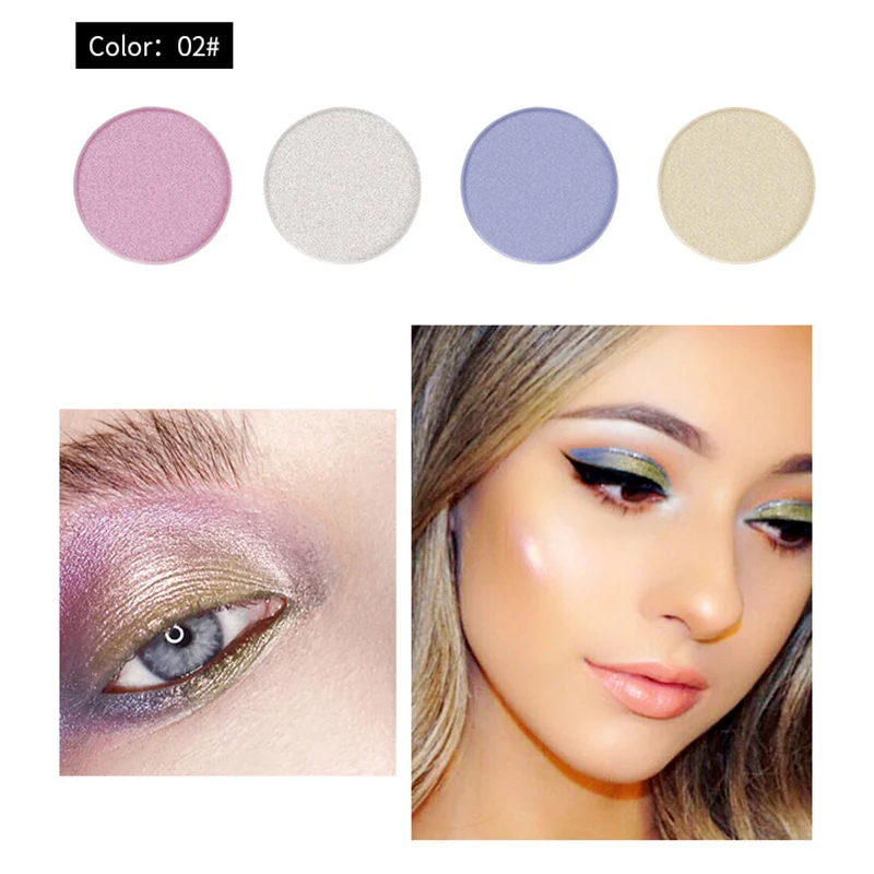 DNM 4 Colors New Facial Makeup Natural Glitter Eyeshadow Palette With Brush Shimmer Highlighter Face contour Nude Cosmetic TSLM2