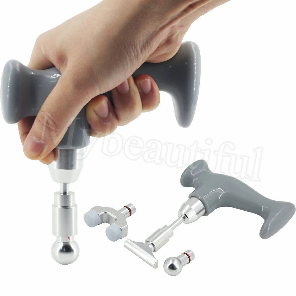 Portable Manual Gun Massage Deep Tissue Trigger Point Small Tools 3 Head Full Body Self Massager