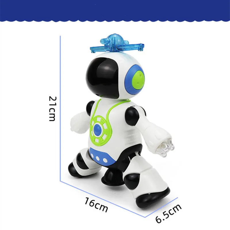 Dazzling Music Robot Educational Toys Electronic Smart Dancing Robot Music 360Degree Rotation Led Lights Figure Robot Kids  Toys