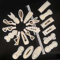 Di plastica Imitazione Perla Forcelle Pinze Archi Accessori Dei Capelli Delle Donne Per Le Donne Delle Ragazze Dei Capelli Barrettes Hairclip Copricapo Copricapi