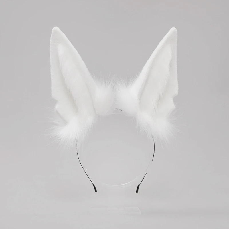 Kobiety zwierząt wilk uszy stroik pluszowy Hairband Furry Lolita pałąk Anime na Halloween boże narodzenie akcesoria Cosplay