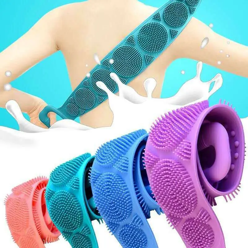 Silicone Brushes Bath Towels Rubbing Back Mud Peeling Body Massage Shower Scrubber Skin Cleaning Magic Shower Brushes