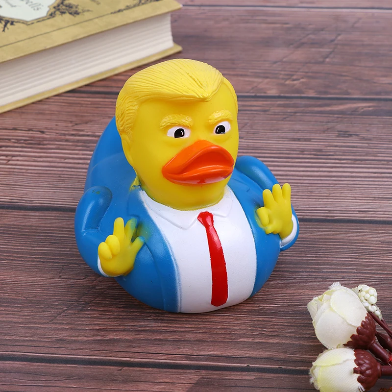 

Cartoon Trump Duck Bath Shower Water Floating US President Rubber Duck Baby Toy Water Toy Shower Duck Child Bath Float Toy