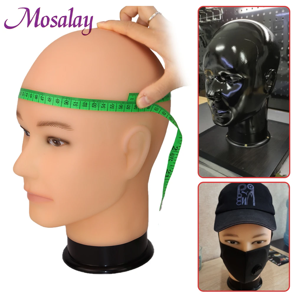 Mannequin Head Dolls Display Cosmetology Manikin Head Dolls Bald African Training Head Without Hair For Making Wig Hat Display