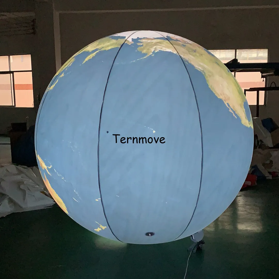 LED Geografia Globo Mappa Palloncino terrestre in PVC con globo gonfiabile leggero, palla gonfiabile della mappa del mondo in vendita