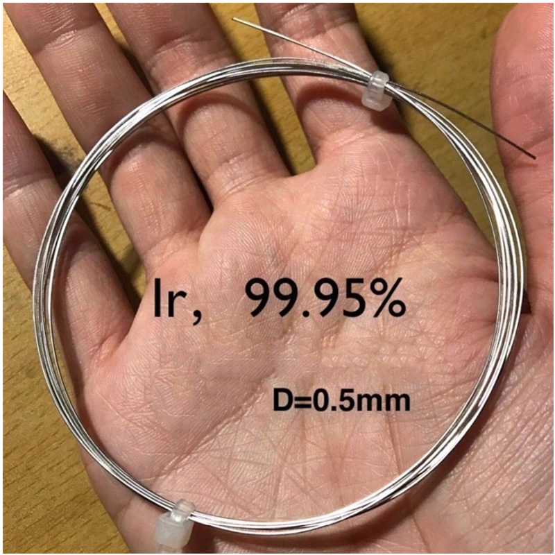 Miễn Phí Vận Chuyển 99.95% Độ Tinh Khiết Iridi Dây Có Đường Kính 0.5Mm Nguyên Chất Yếu Tố Nhiệt Độ Cao Chống Oxy Hóa Iridi Lụa Cho phòng