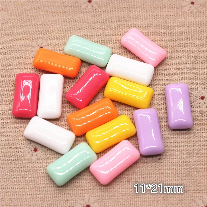 20pcs Mix Colors Cute Resin Simulation Chewing Gum Food Art Supply Flatback Cabochon DIY Craft Decoration,11*21mm