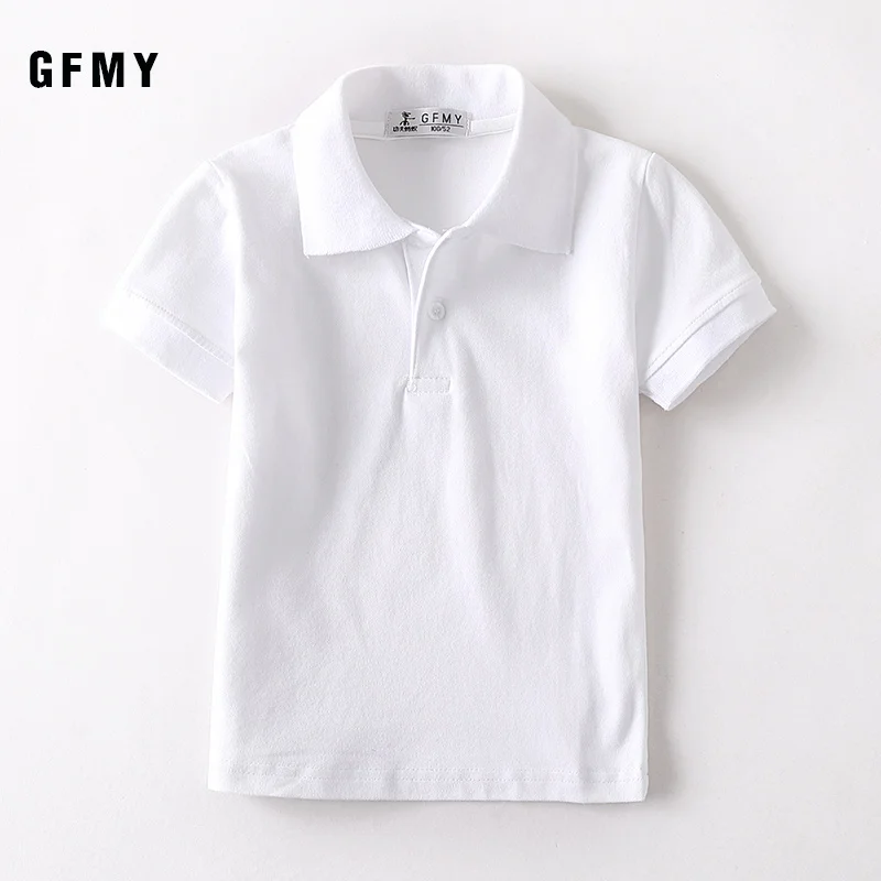 Kids Boys Lapel Short Sleeved White T-Shirt Tops Boys Summer Cotton Children\'s Polo Shirt Clothing for Boys blouses et chemises