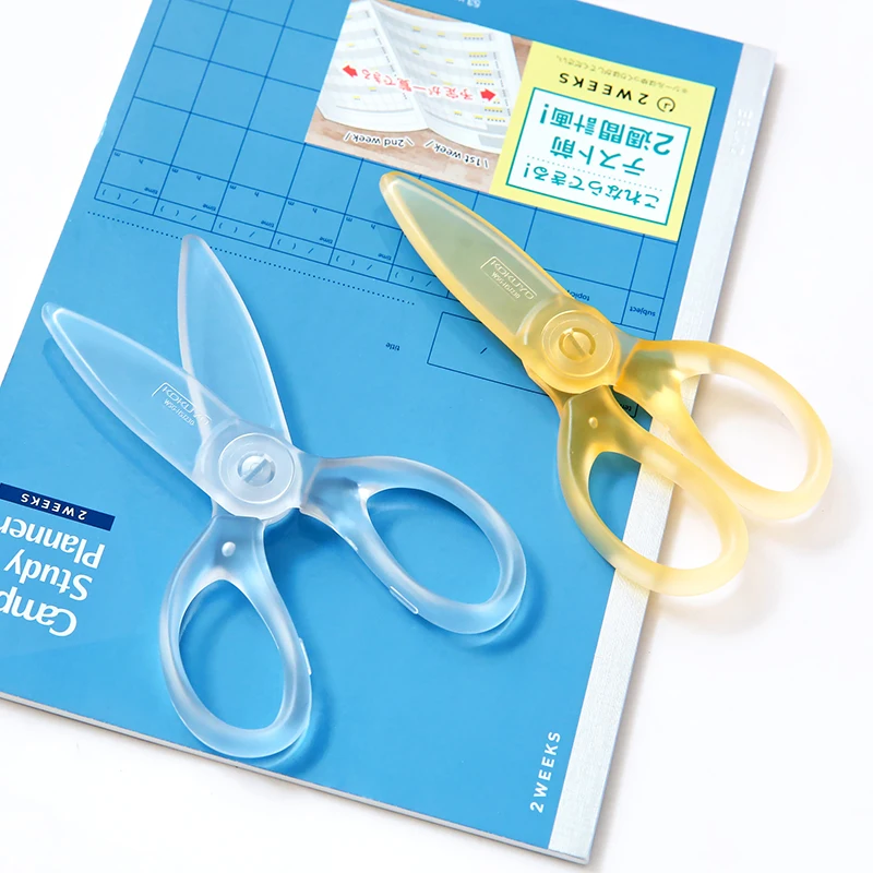 KOKUYO Pastel Cookie Color Scissor Safe for Kids Children DIY Transparent Resin Scissors Cutter Stationery Office School F563