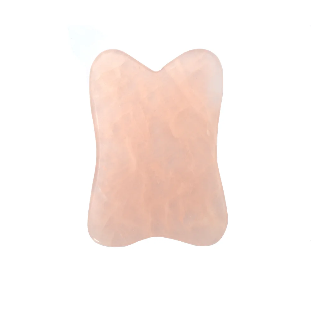 New Shape Pink Rose Quartz Powder Crystal Gouache scraper Neck Gua Sha