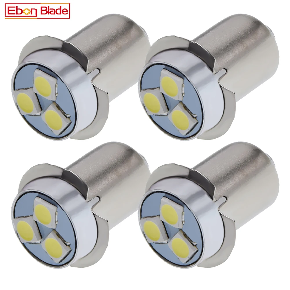 4 szt. P13.5S biały 6000K LED żarówka 3V 4.5V 6V 12V 18V PR2 dla Maglite latarka wymiana lamp Bike Work Minuature Light