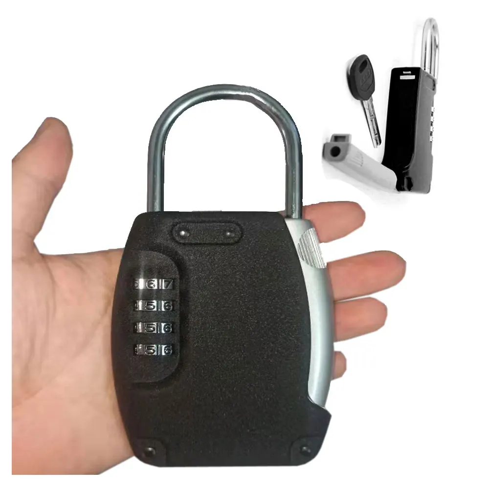 

Metal Hidden Key Safe Box 4-Digital Password Combination Lock With Hook Mini Secret Box For Home Villa Caravan