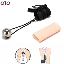 Penis Enlarger with Metal Ball Leather Penile Extender Weight Hanger Growth Stretcher Enhancer Tension Device Sex Toys for Men