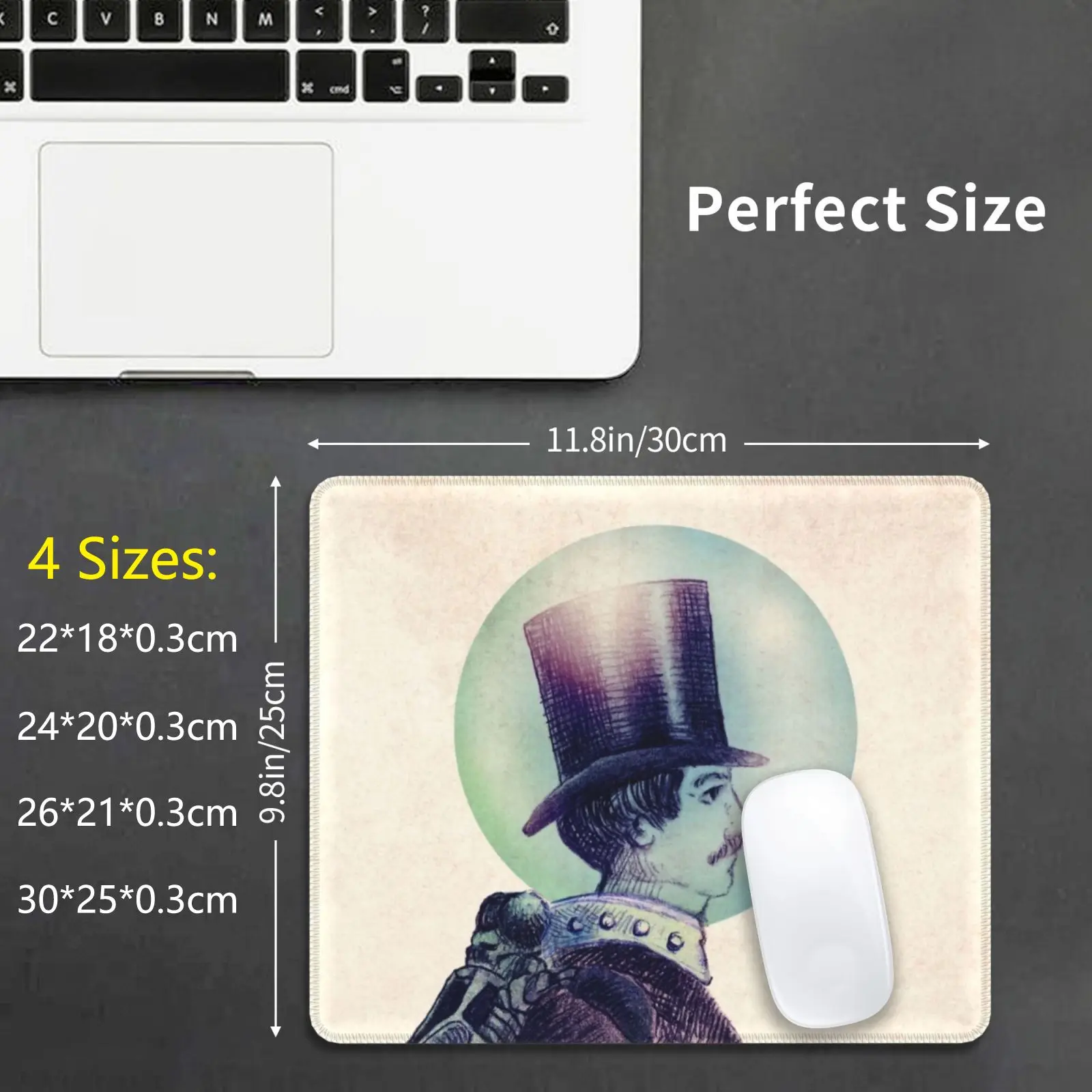 Inspector Dragonfly Mouse Pad DIY Print Cushion Vintage Surreal Top Hat Purple Funny Dragonfly Insect Gentleman