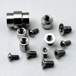 1 Full Set TC4 Titanium Alloy Screws for Spyderco C81 Paramilitary 2 Knife With Spindle Support Shaft Tail Rope Tube