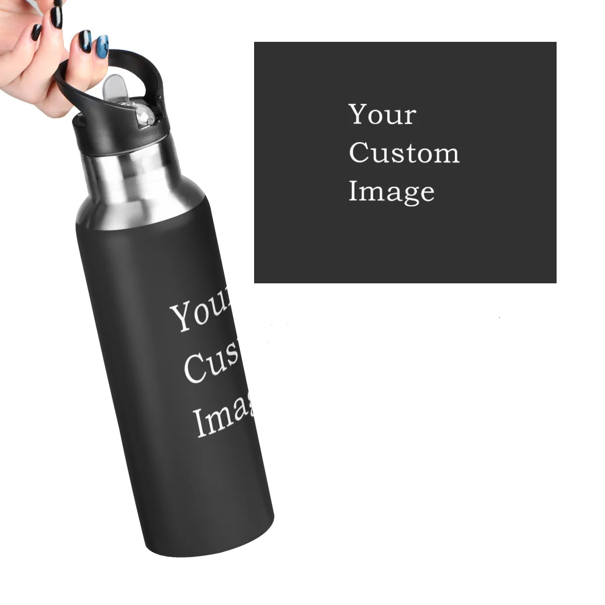 Personizal Custom Double Wall Thermos Sport Bottle Stainless Steel Leak Proof Portable Water Bottle Cycling Hiking Hot Cold Cup