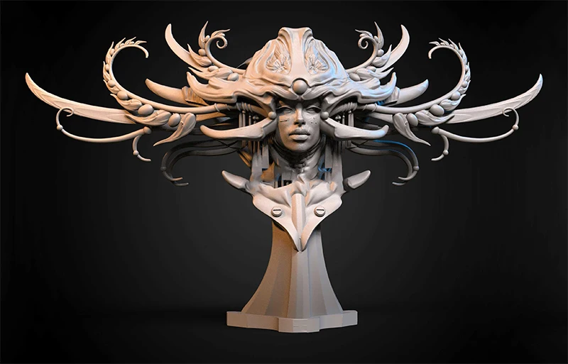 

60mm Resin Model Kits Queen of Human Bust Unpainted No Color RW-318