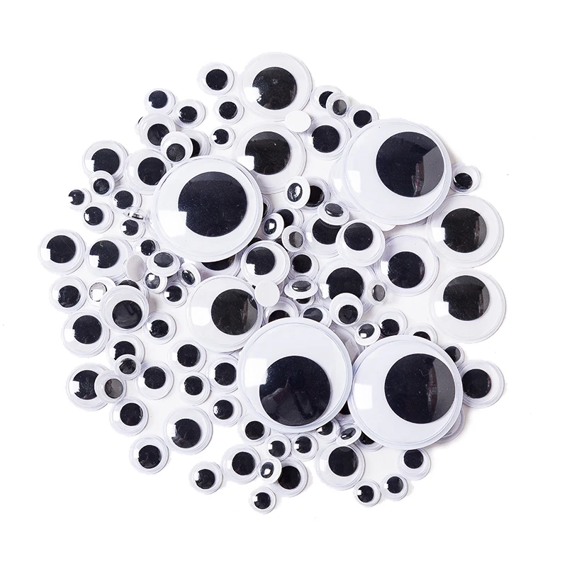 200pcs Diameter 6mm 8mm 12mm Self-adhesive Googly Eyes Eyeball Sticker DIY Stuffed Toys Doll Craft Scrapbooking Accessories