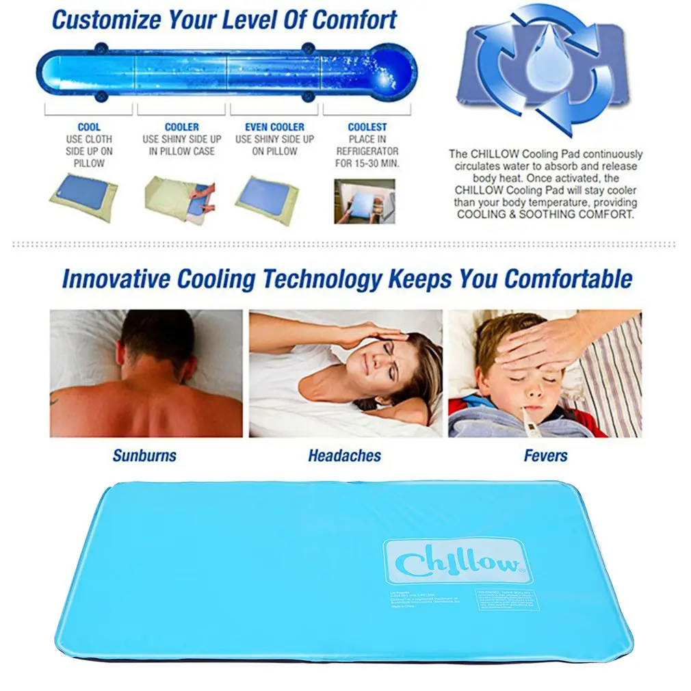 Almohada de Gel refrigerante para aliviar los músculos, cojín de ayuda para dormir, masajeador de agua, cómodo, novedad de verano