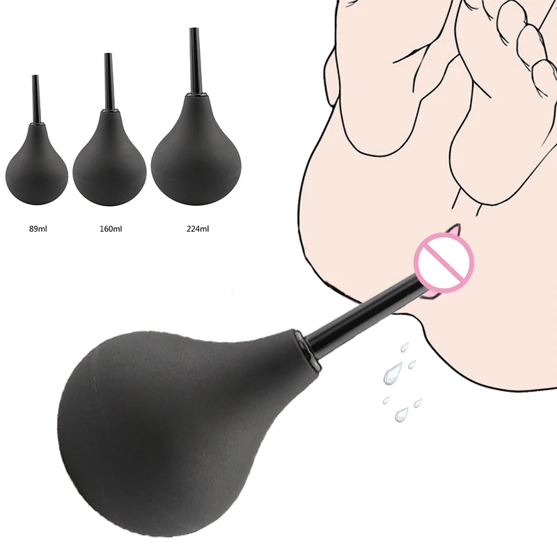 Clistere Doccia Rettale Sistema di Pulizia Gel di Silicone Sfera Nera Per Ano Anale Colon Clistere Pulizia Anale Spina Anale Prodotti Per Adulti