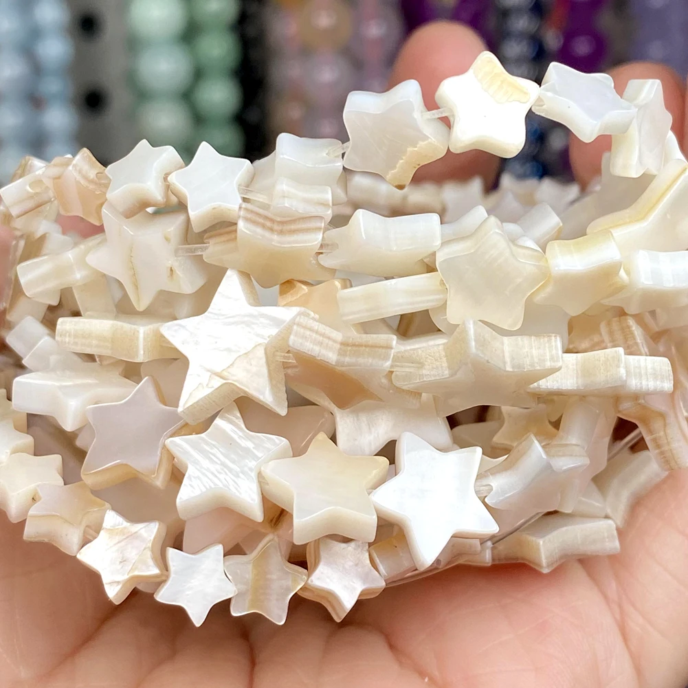 6/8/10/12/15mm Natural Star Shell Beads Mother of Pearl Loose Spacer Beads For Jewelry Making Diy Accessories Necklace Bracelet