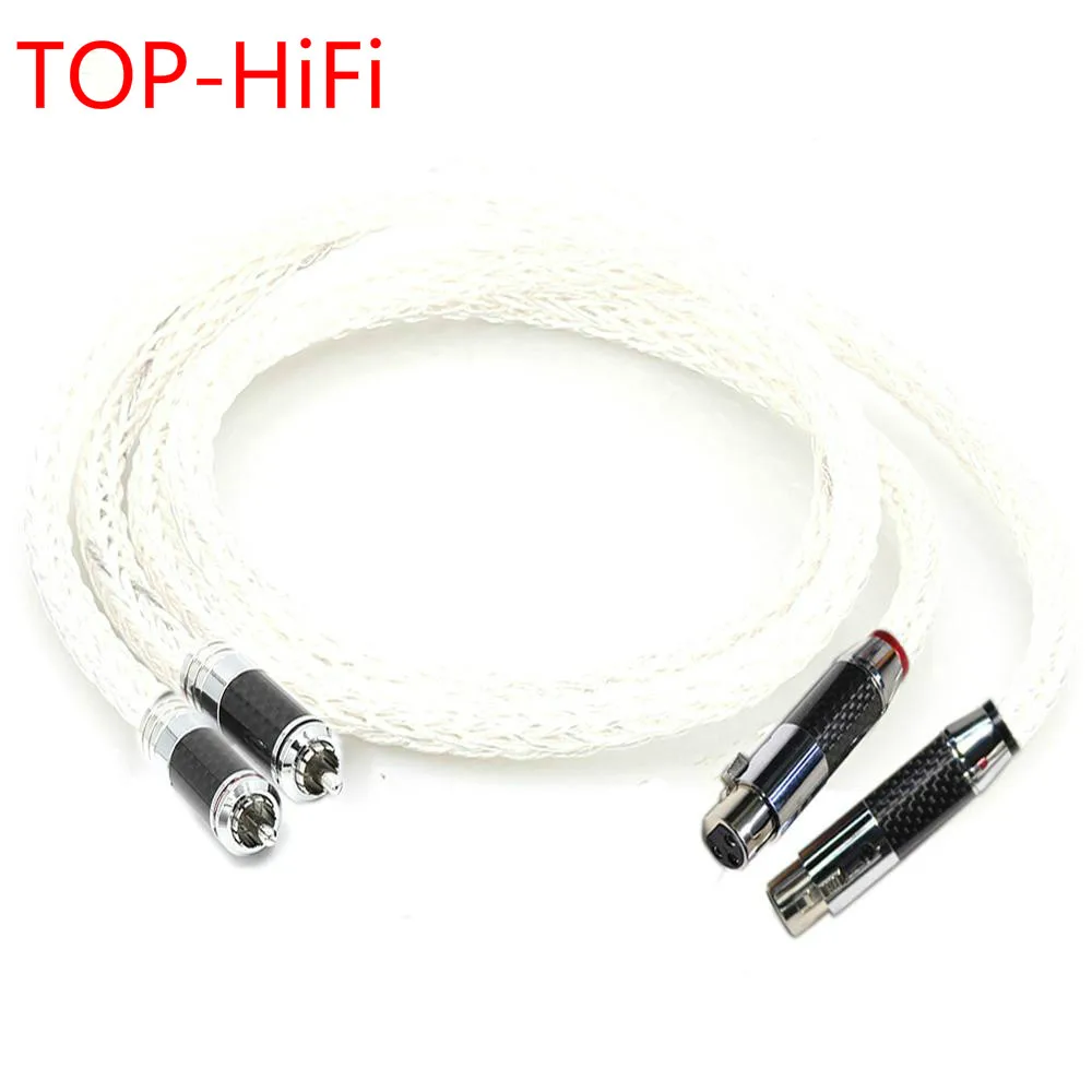 TOP-HiFi 7N OCC Silver plated XLR Balance cable RCA Male TO XLR Male Female Connector Audio Cable 16+16AG Twist Cable