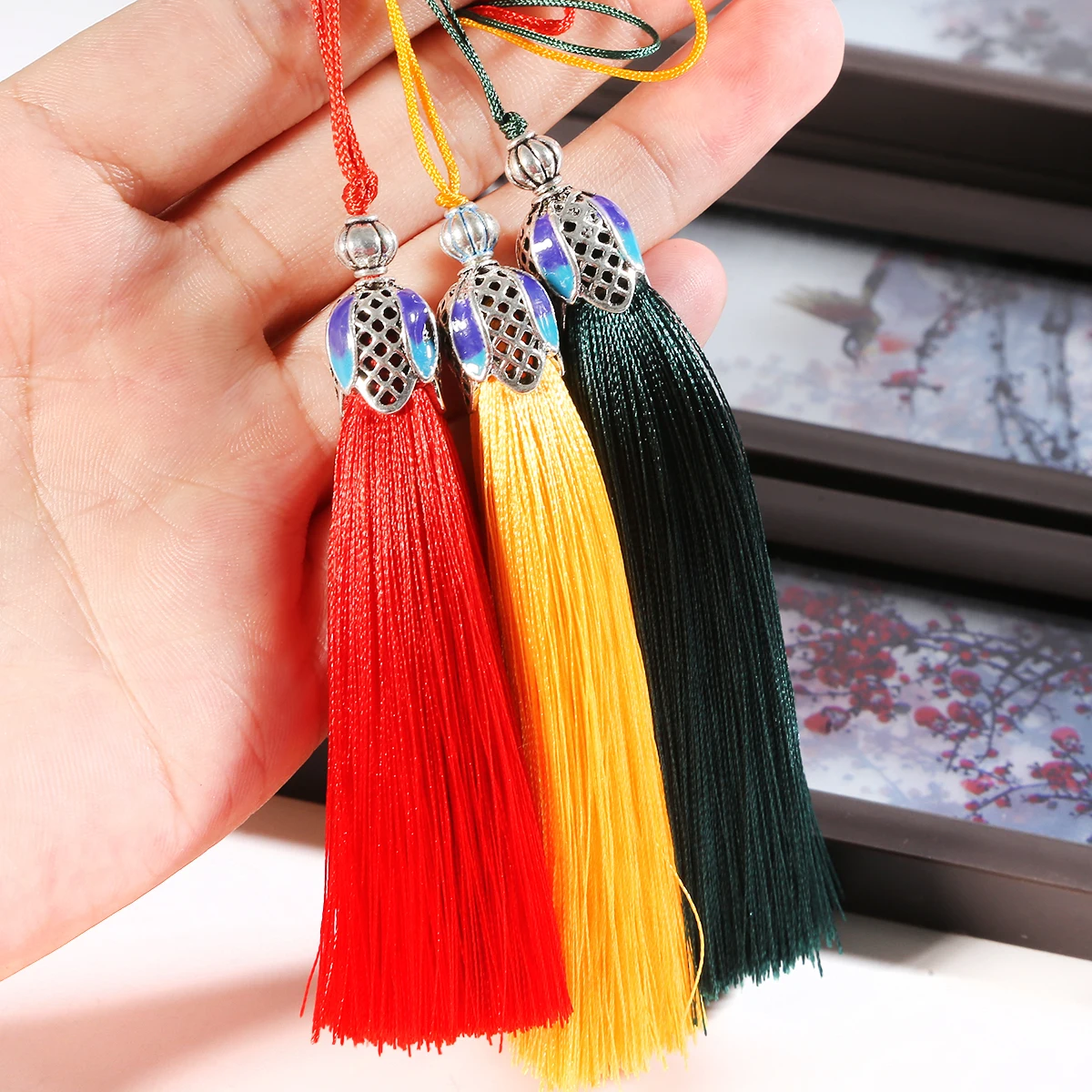 1pc Cotton Silk Tassel Fringe Brush Hanging Rope DIY Tassels Fringe Trim Pendant for Sewing Jewelry Making DIY Handmade Decor