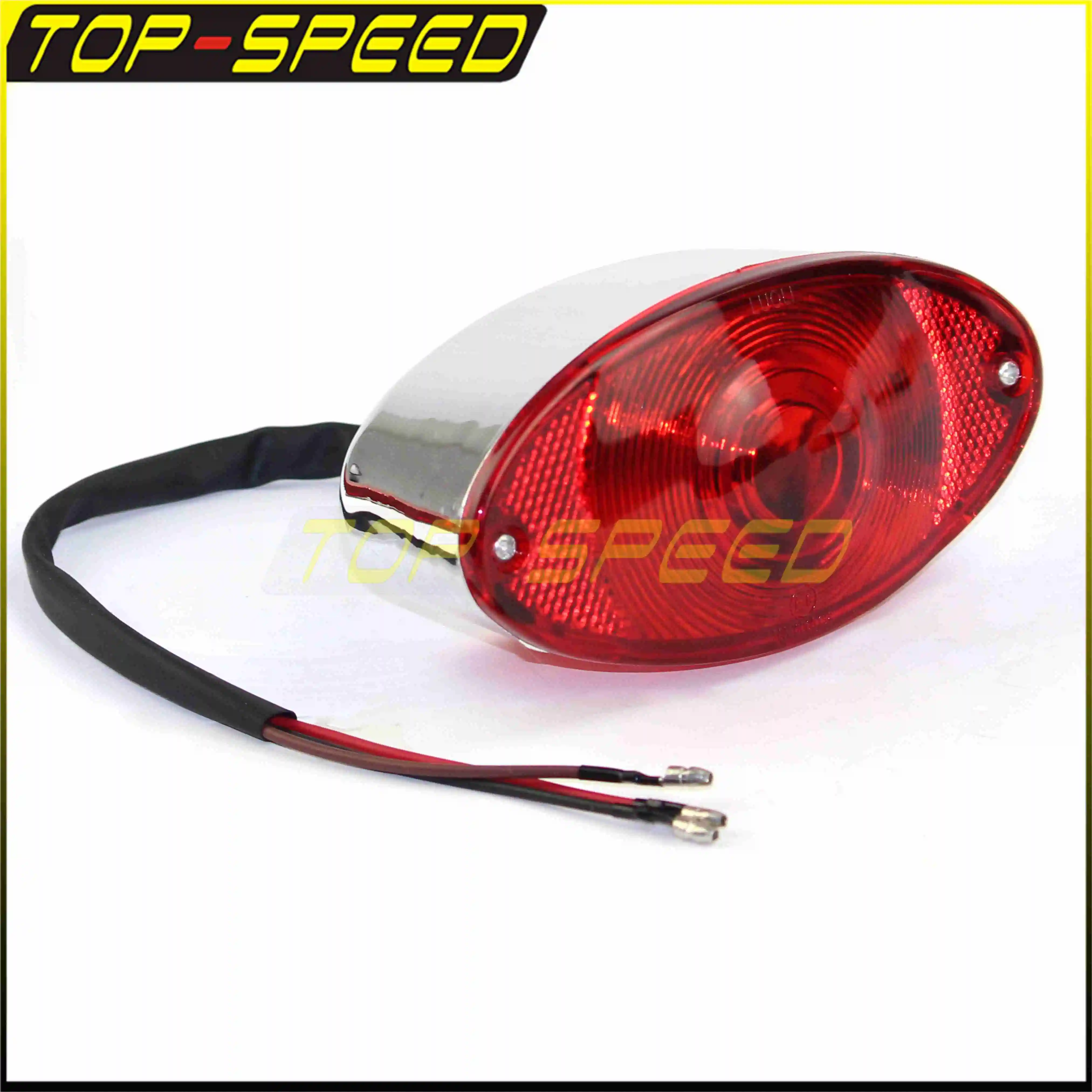 Red Lens Universal Cat Eye Custom Brake Stop Tail Lamps Taillight License Running Light Rear Lamp For Bobber Chopper Cafe Racer