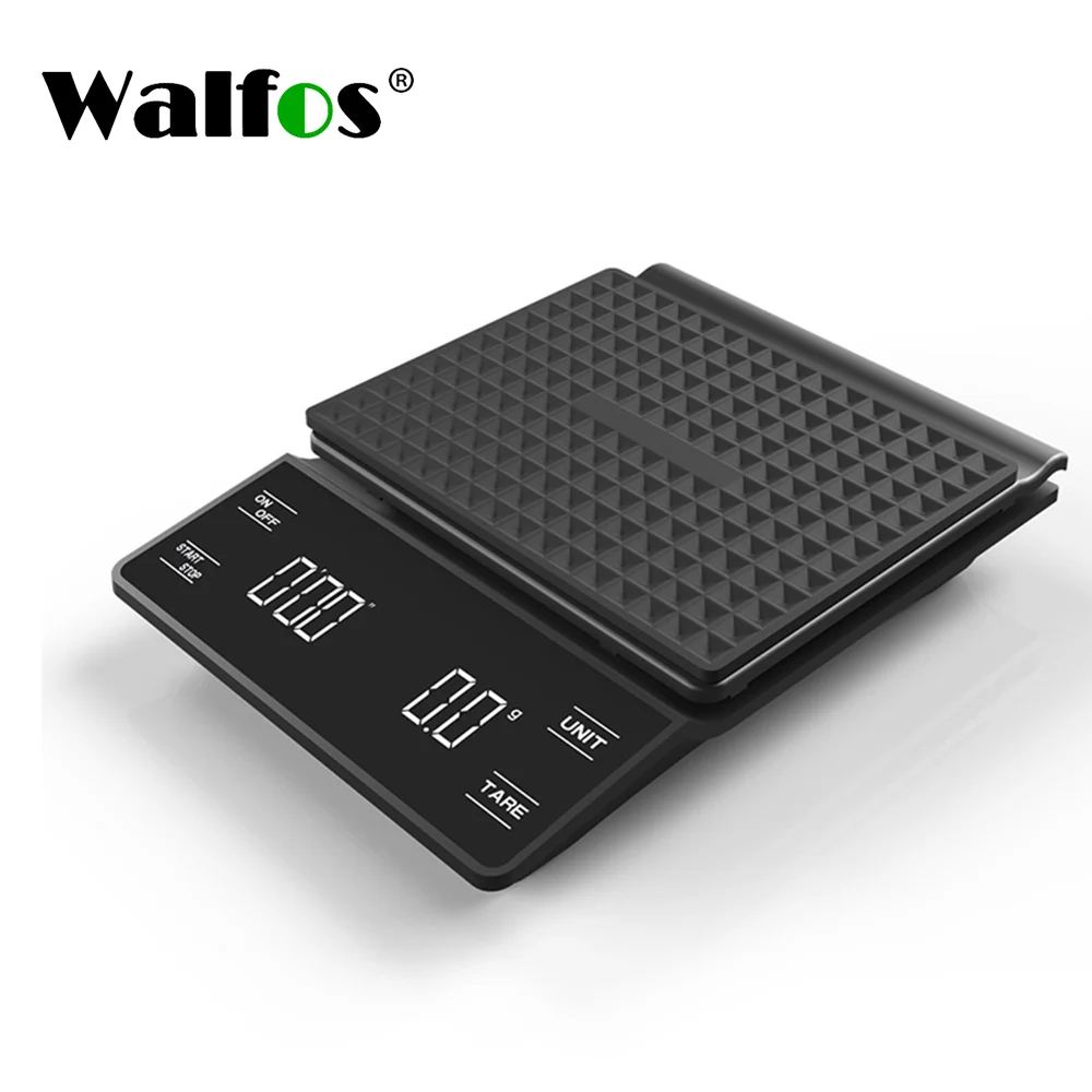 

Walfos 3kg/0.1g Electronic Coffee Scale with Timer High Accuracy Digital Kitchen Scale Coffee Weight Balance Without Battery