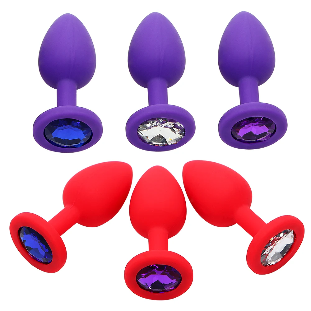 Sex Toys for Men Women Anal Plug Butt Plug for Beginner Colorful Crystal Jewelry Prostate Massager Silicone Adult Products