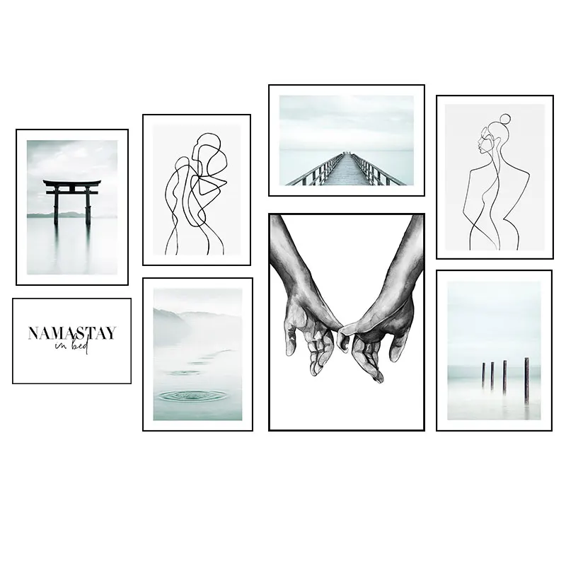 Adventurer Gallery Wall GreenInterior Nature Posters Landscape Canvas Painting Print Wall Art Picture For Living Room Home Decor