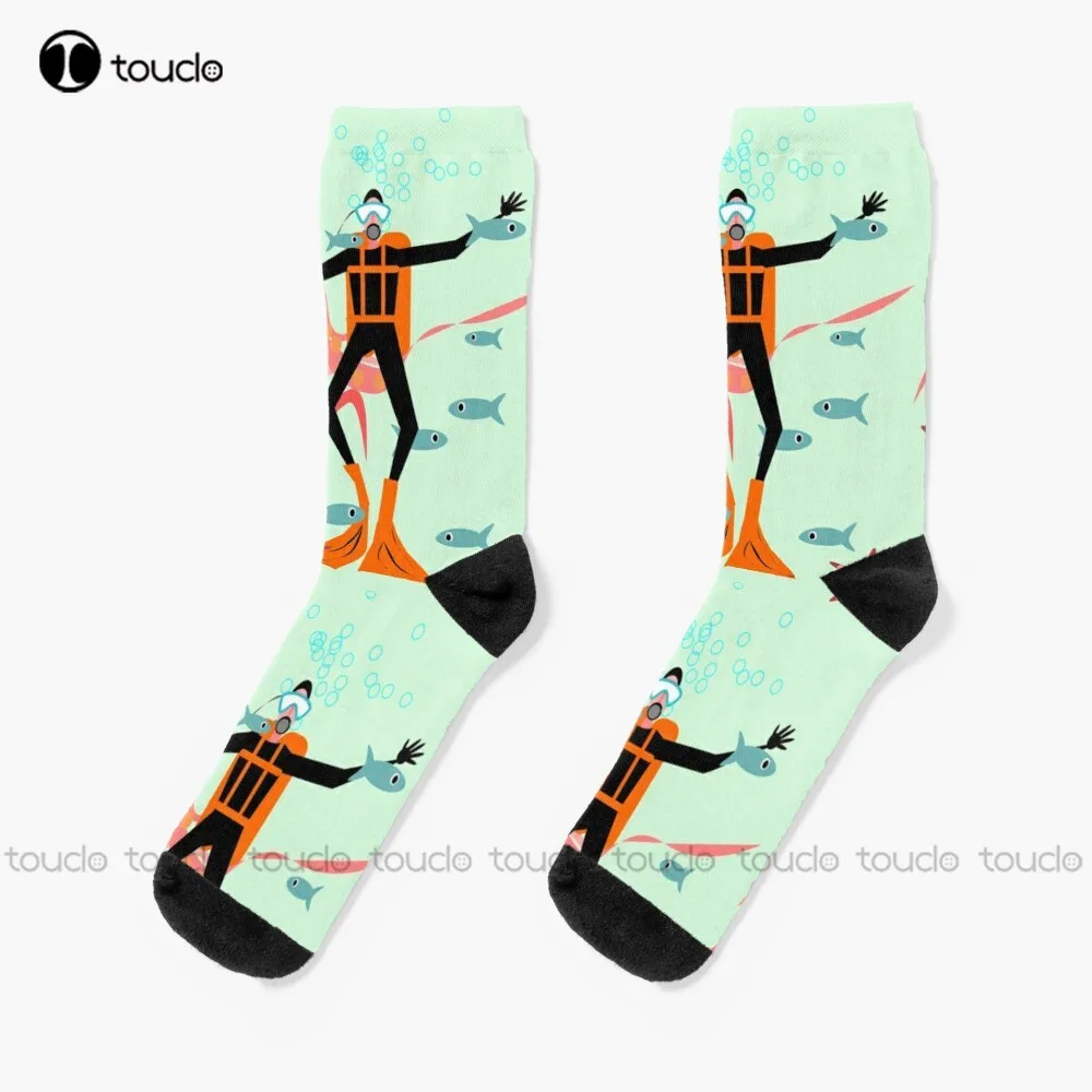 

New Scuba Diving! Scuba Diver Socks Novelty Socks Personalized Custom Unisex Adult Socks Popularity Gifts