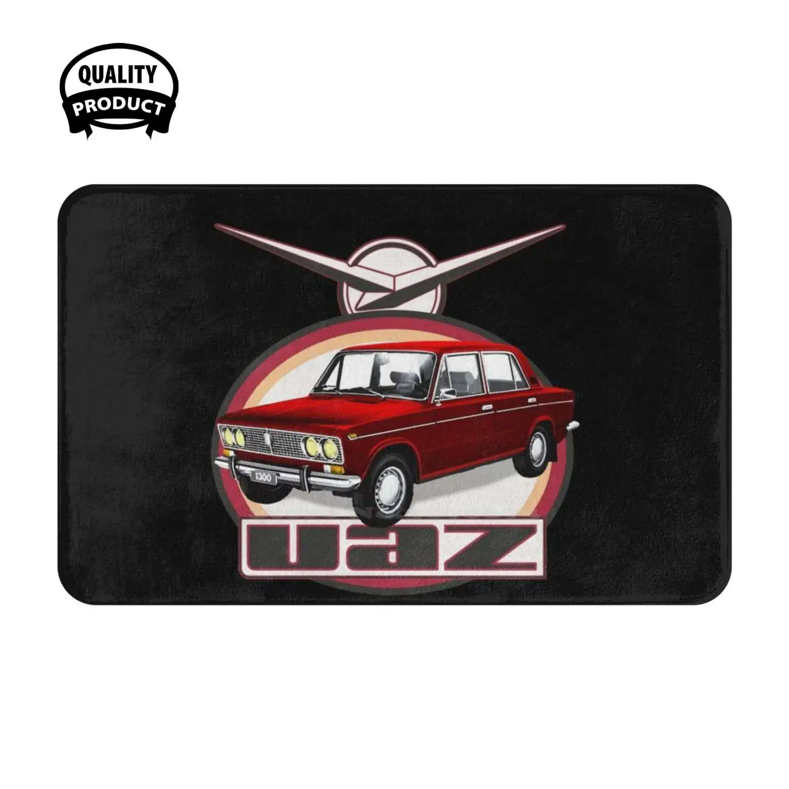 Avtovaz 2103 ( Red On Black ) Soft Cushion Home Carpet Door Mat Car Rug Off Road Car Geeky Funny 4X4 Russian Autovaz Abtoba3