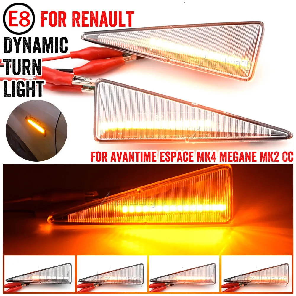 Dynamic Flowing LED Side Marker Turn Signal Light For Renault Avantime Espace IV Megane 2 Scenic 2 Vel Satis 02-09 Wind 10-13
