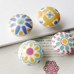 1PC Cute Child Nordic Ceramic Single Round Knobs Wardrobe Kitchen Garden Door Handle Modern Cabinet Handle With Screw