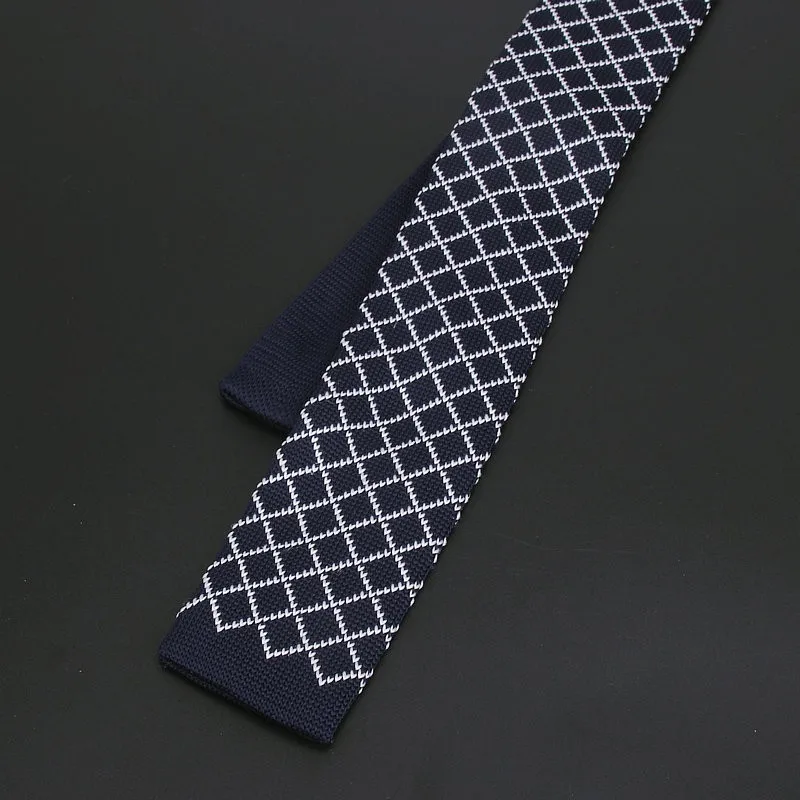 Brand New Style Fashion Men\'s Striped Vintage Tie Knit Knitted Ties Necktie Plaid Slim Classic Geometric Cravate Narrow Neckties