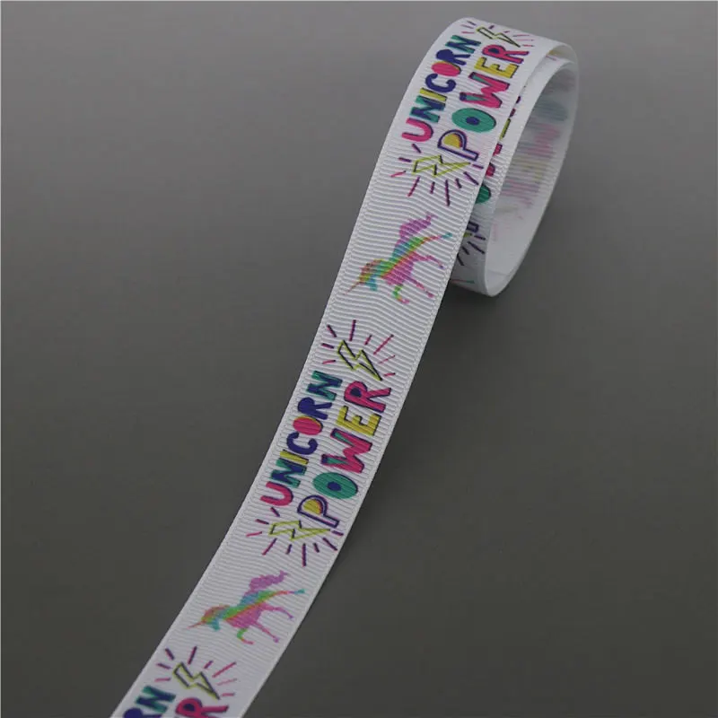 DUWES 50yards power believe Printed Grosgrain Ribbon Accessory Hairbow Headwear Decoration DIY Wholesale OEM D1165