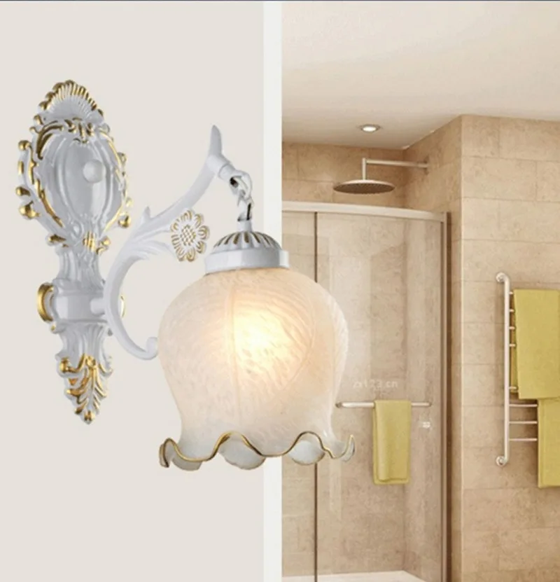 Luminária de parede minimalista dourada em vidro, para hotel, cabeceira, corredor, led, cabeça única, lâmpada de parede europeia wf102207