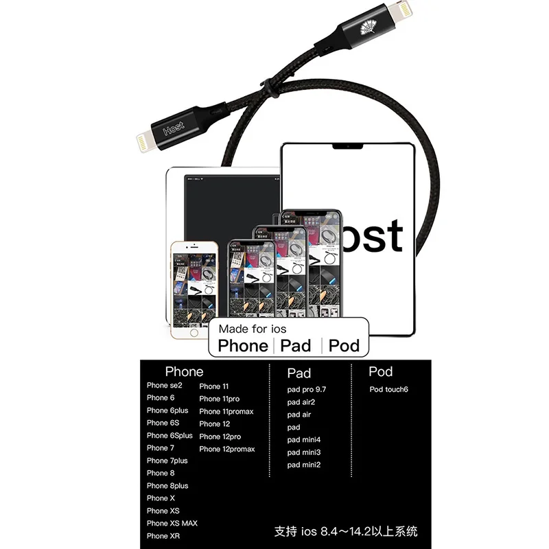 SAYTL Lightning to Lightning OTG linea adattatore IOS per iPhone iPad foto video WECHAT Chat registra cavo di migrazione dati