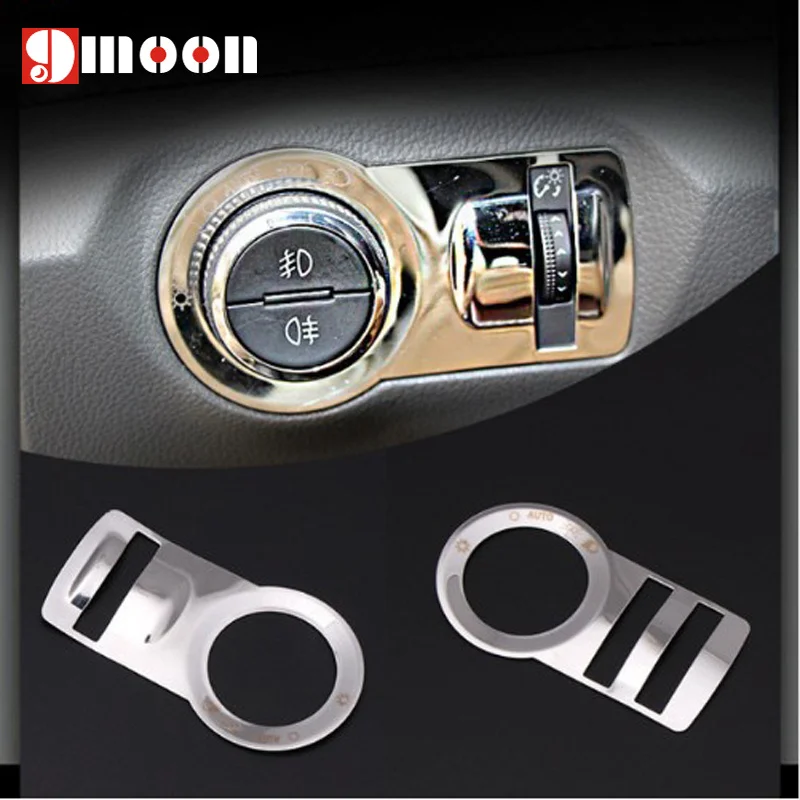 For Chevrolet Malibu Cruze Trax Opel Mokka ASTRA J Insignia Stainless steel lamp headlight switch decoration sticker/ trim