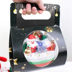 50PCS/lot Transparent Plastic Bowl Cake Container Ball Shape Cake Packaging Portable Mousse Gift Box Christmas Party Cake Box