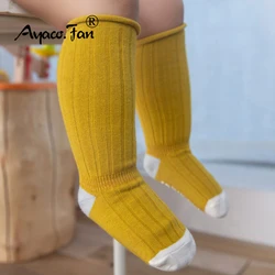 Toddler Socks Newborn Baby Spring Delicate Cotton Prewalker Autumn Girl Boy Infant Skidproof Sole Kids Long Striped Sock 0-3T