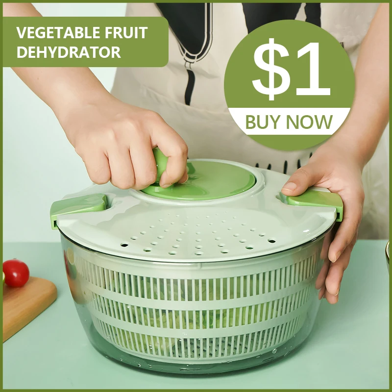 Vegetable Fruit Dehydrator Salad Useful  Multifunctional Household Quickly Dryer Basket Shake Plastic Kitchen Tool Spinner